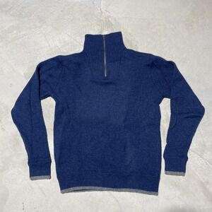 Irelands Eye Mock Neck Wool Sweater Men's Size Small Preppy 1/4 Zip Outdoors